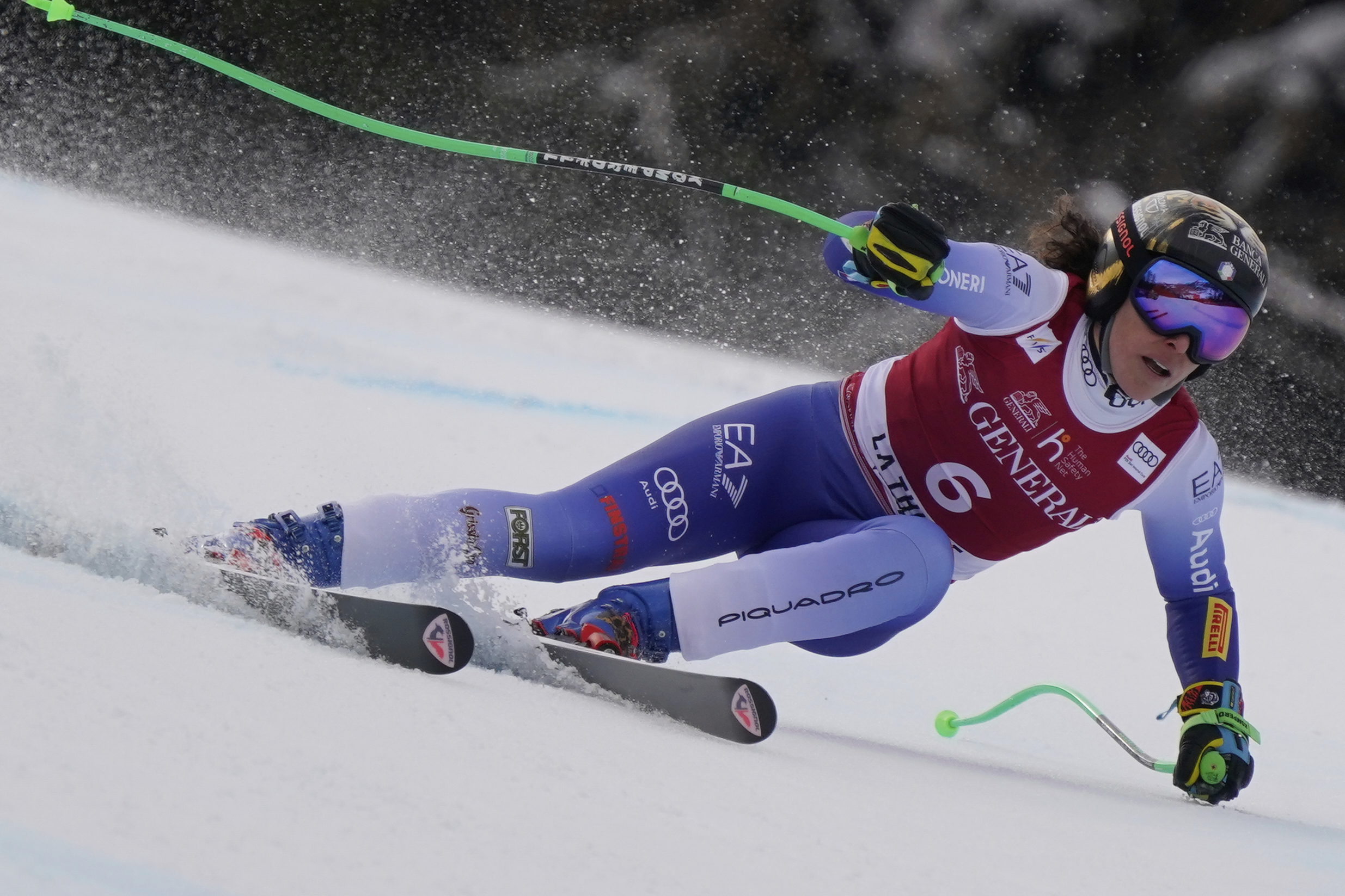 brignone triumphs in the superg in la thuile second goggia