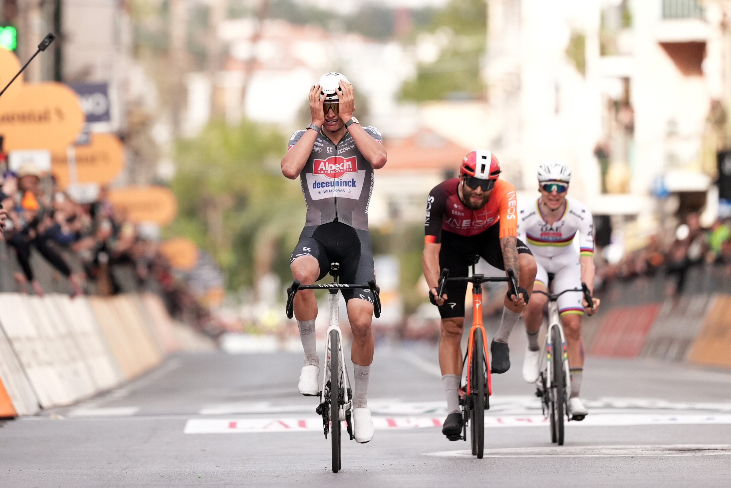 cycling milan san remo van der poel wins ganna second and pogacar third scaled