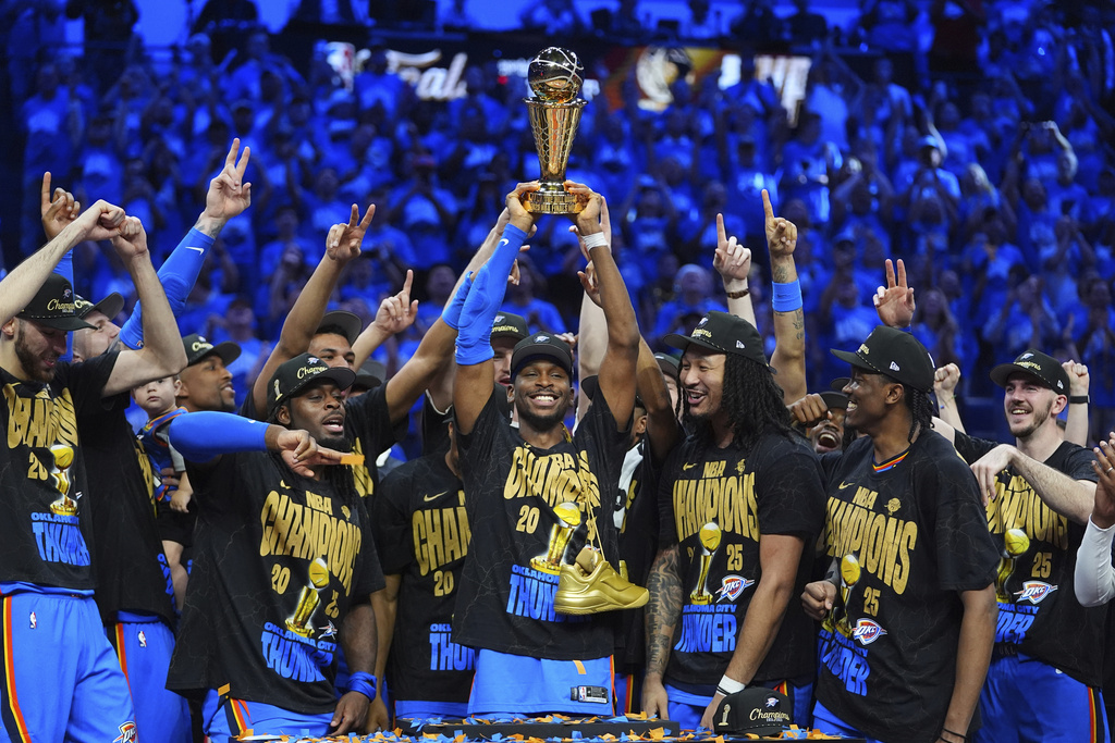 basketball nba finals oklahoma city beats indiana 103 91 in game 7 to win the title