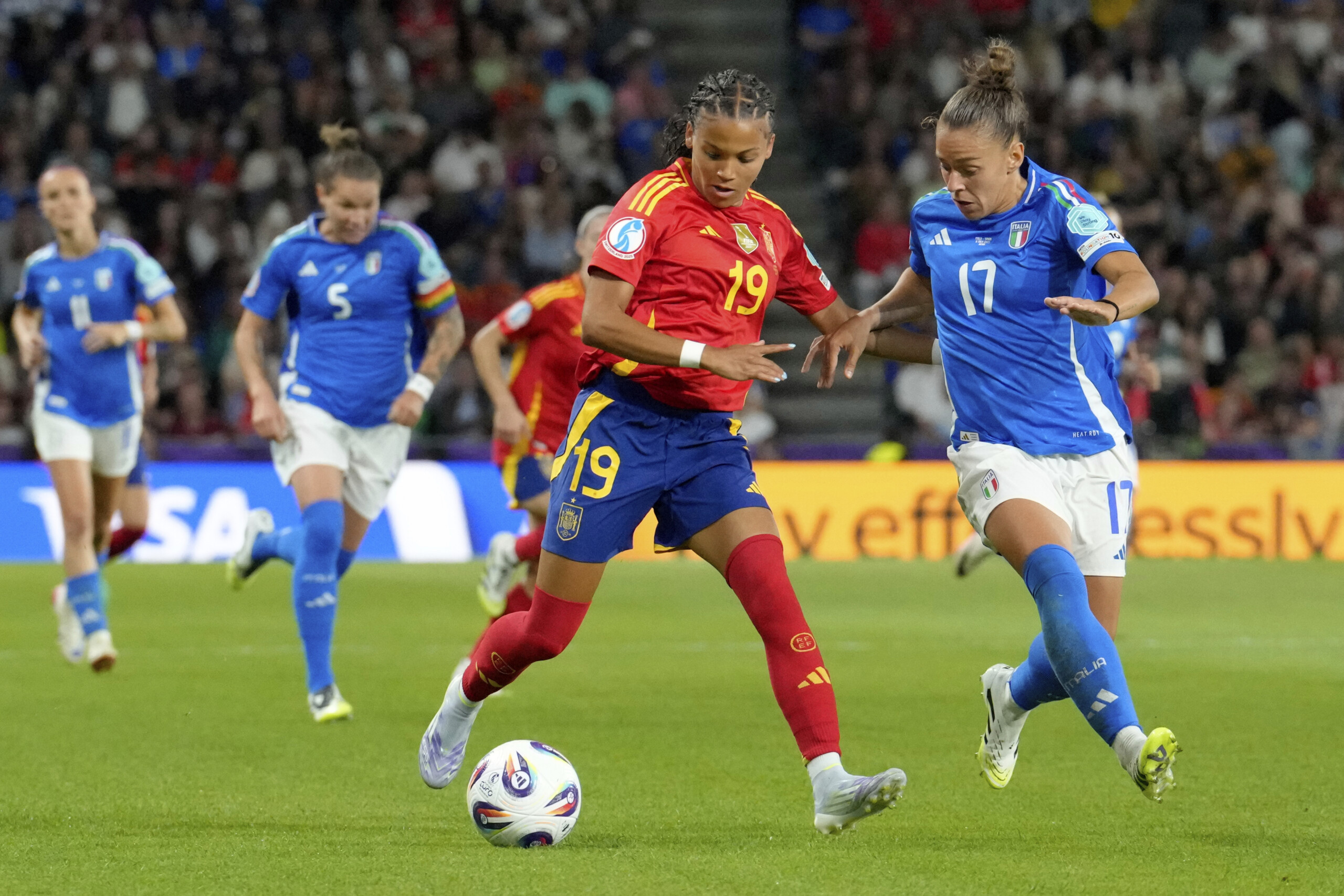 football womens european championship italy beaten 3 1 by spain but through to the quarter finals scaled