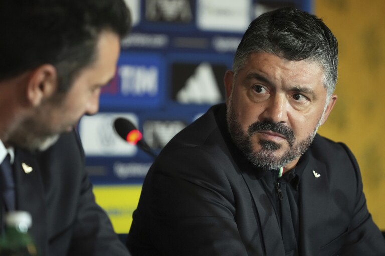 football national team coach gattuso visits trigoria