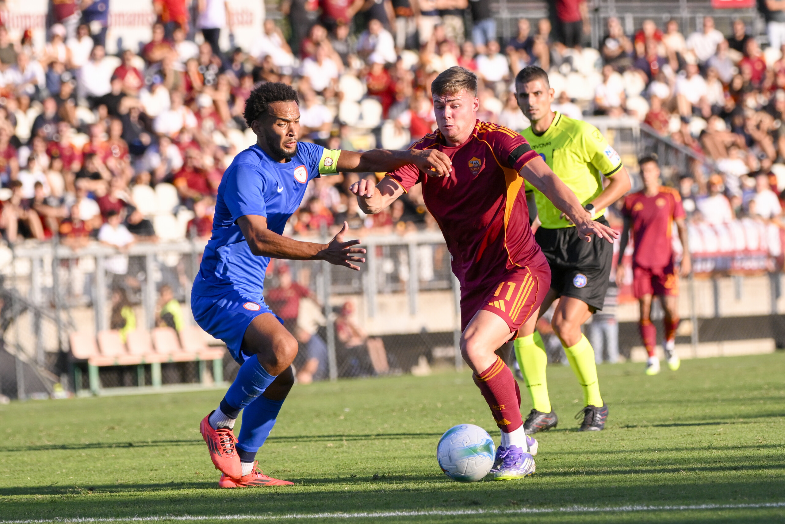 roma 3 0 cannes goals from el shaarawy dovbyk and ferguson again scaled