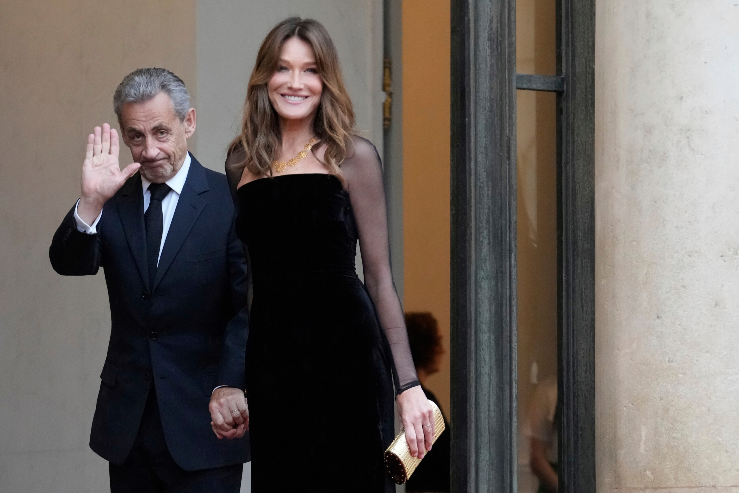 france sarkozy arrives at court in paris with his wife scaled
