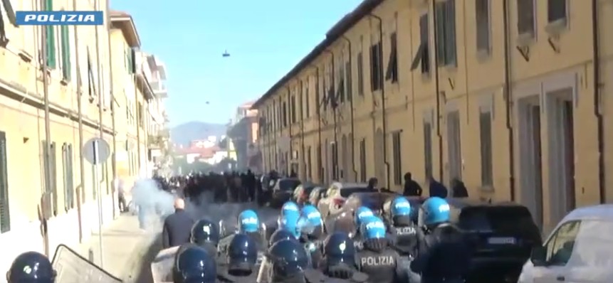 clashes between fans before pisa verona match five hellas ultras arrested