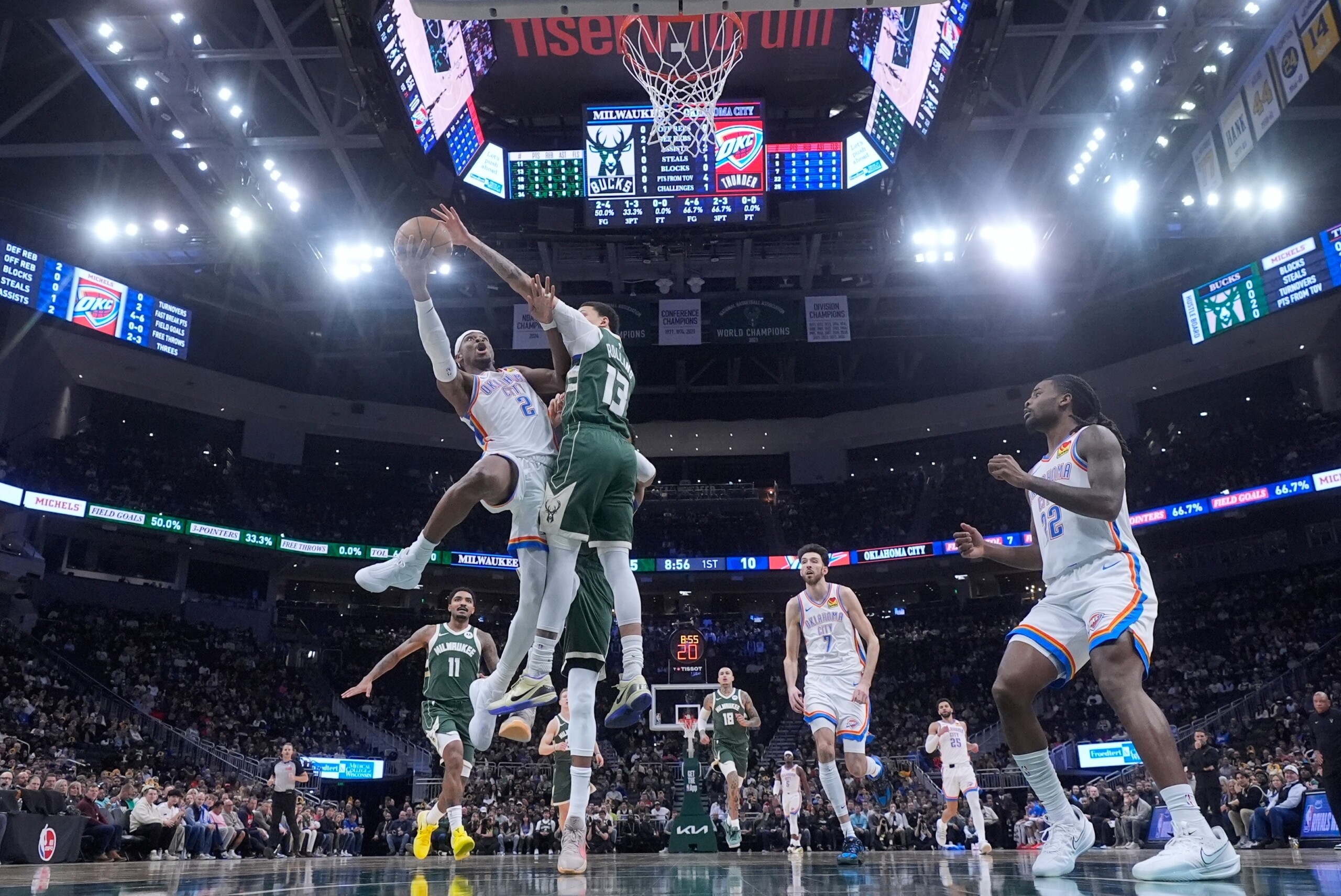 nba superstar gilgeous alexander leads oklahoma city past milwaukee celtics and cavs also win scaled
