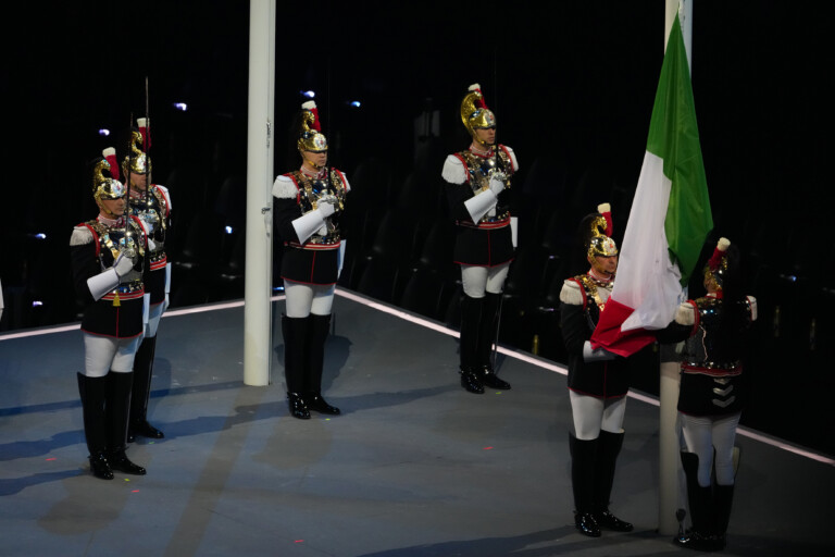 milan cortina cheers for mattarella in the stands during ceremony alongside ioc president