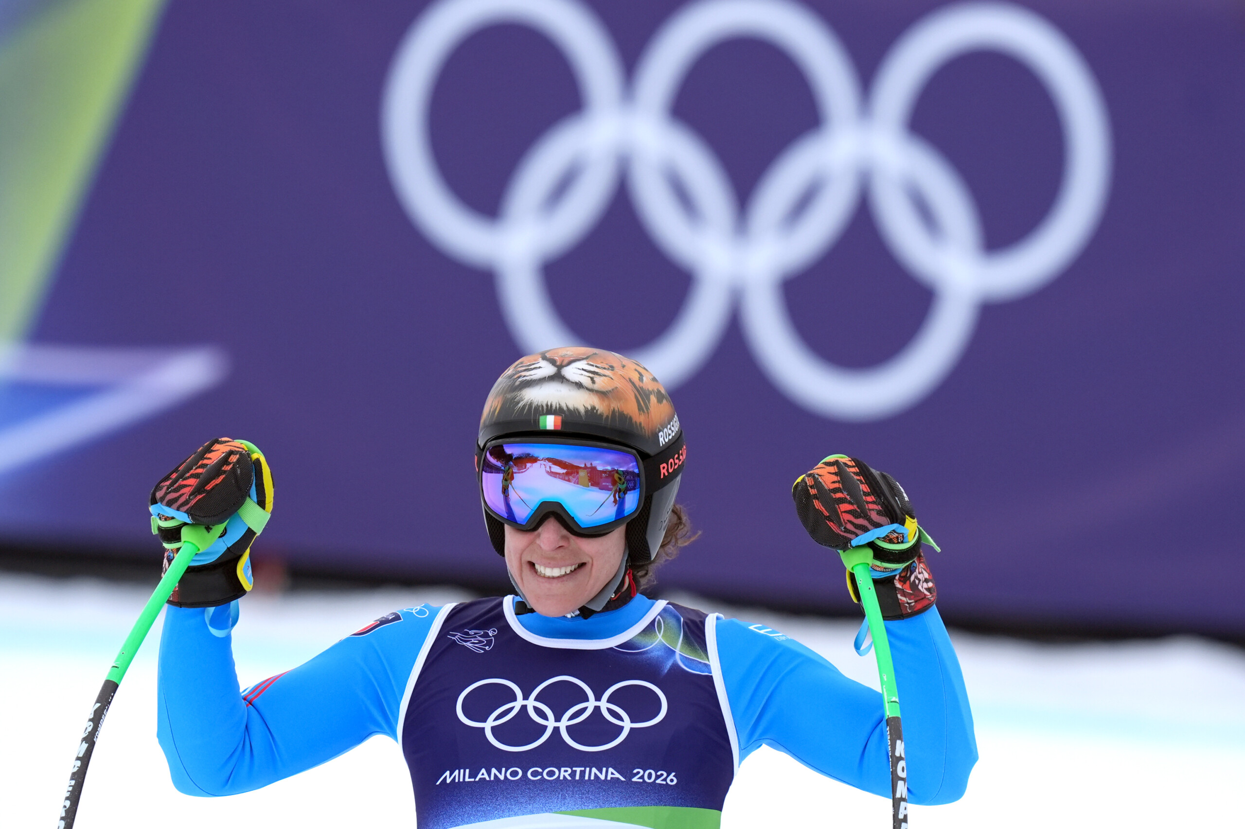 milan cortina olympics brignone wins gold in super g fifth place for laura pirovano disappointment for goggia she falls halfway through the race when she was in the lead scaled