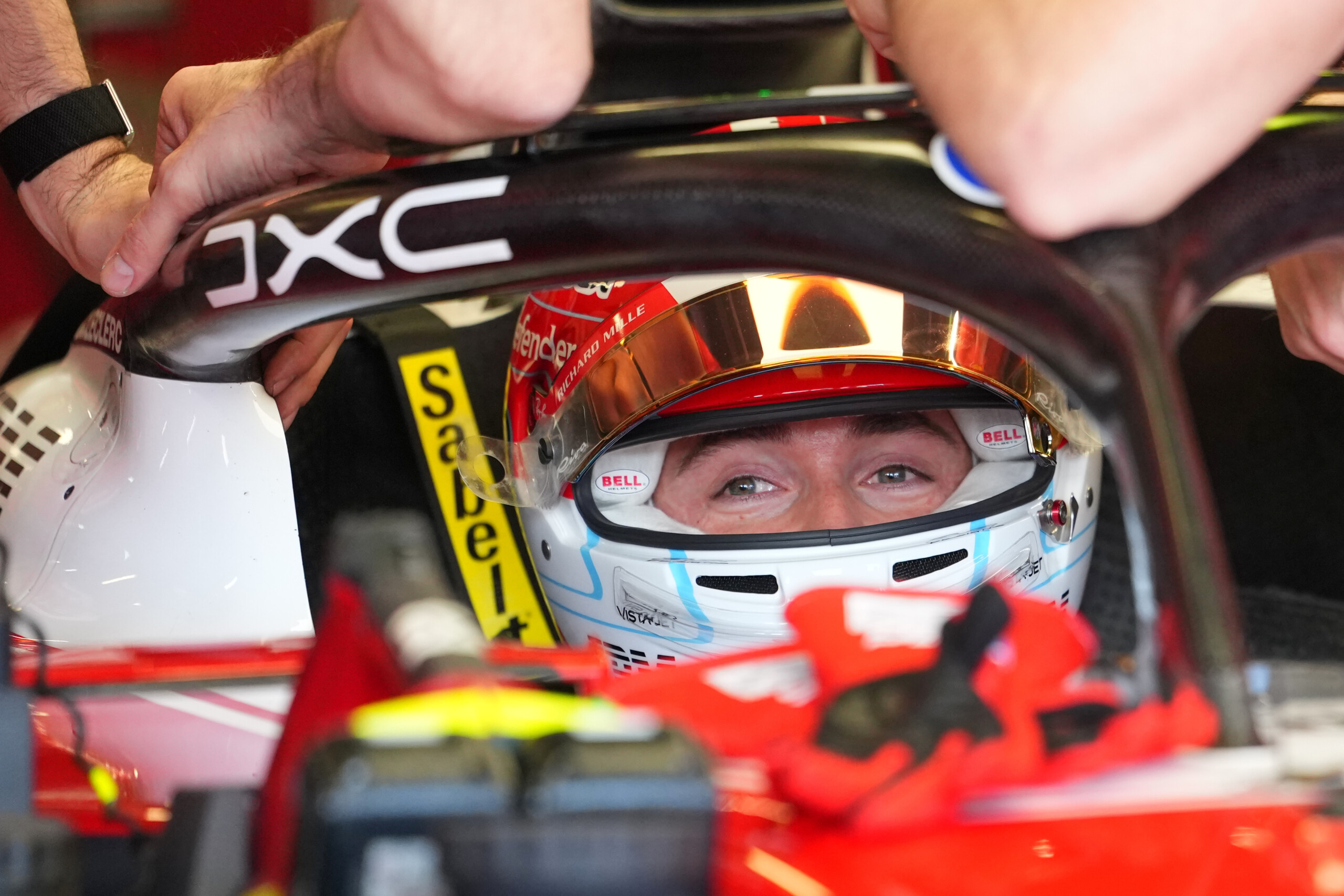 f1 leclerc a very complicated race happy with the first part of the race scaled