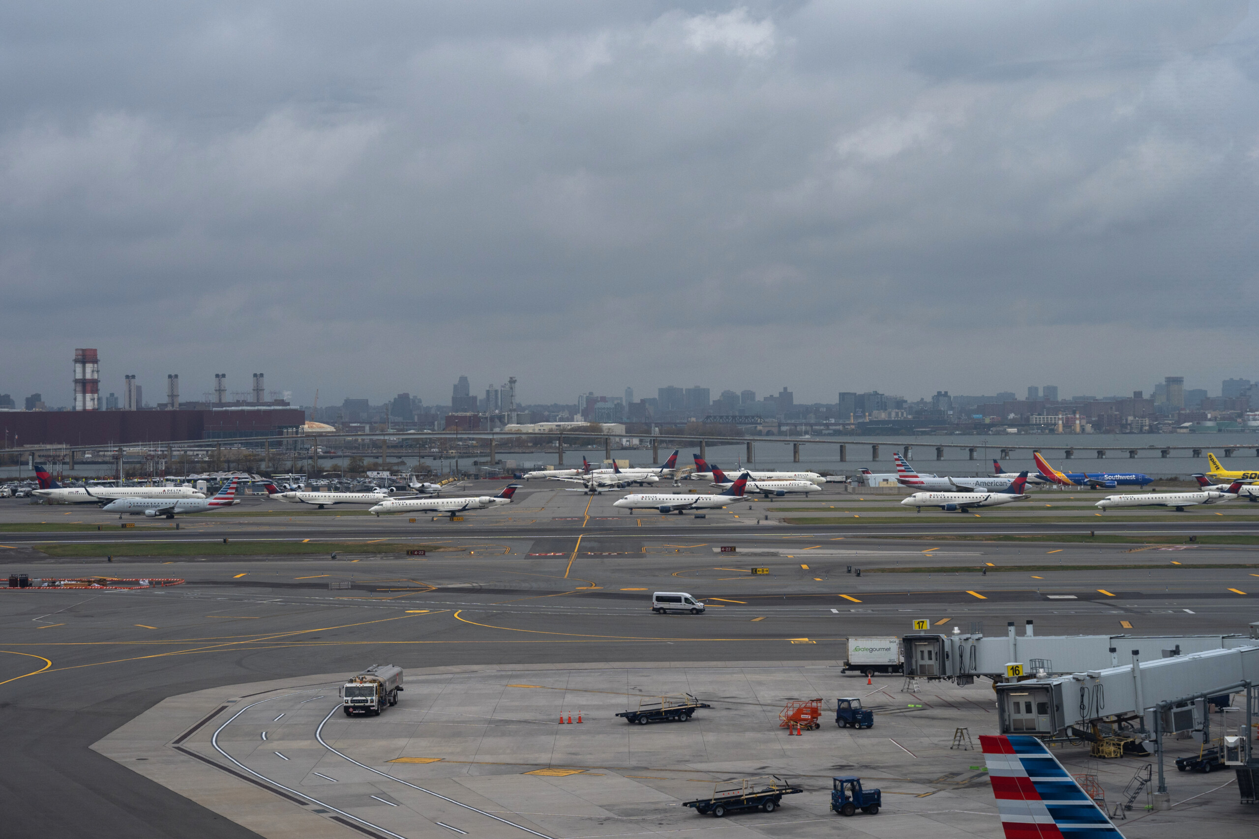 new york collision on the runway at laguardia airport between a plane and a service vehicle flights suspended scaled