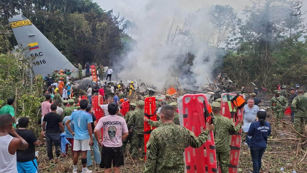 colombia military plane crashes death toll stands at least 66