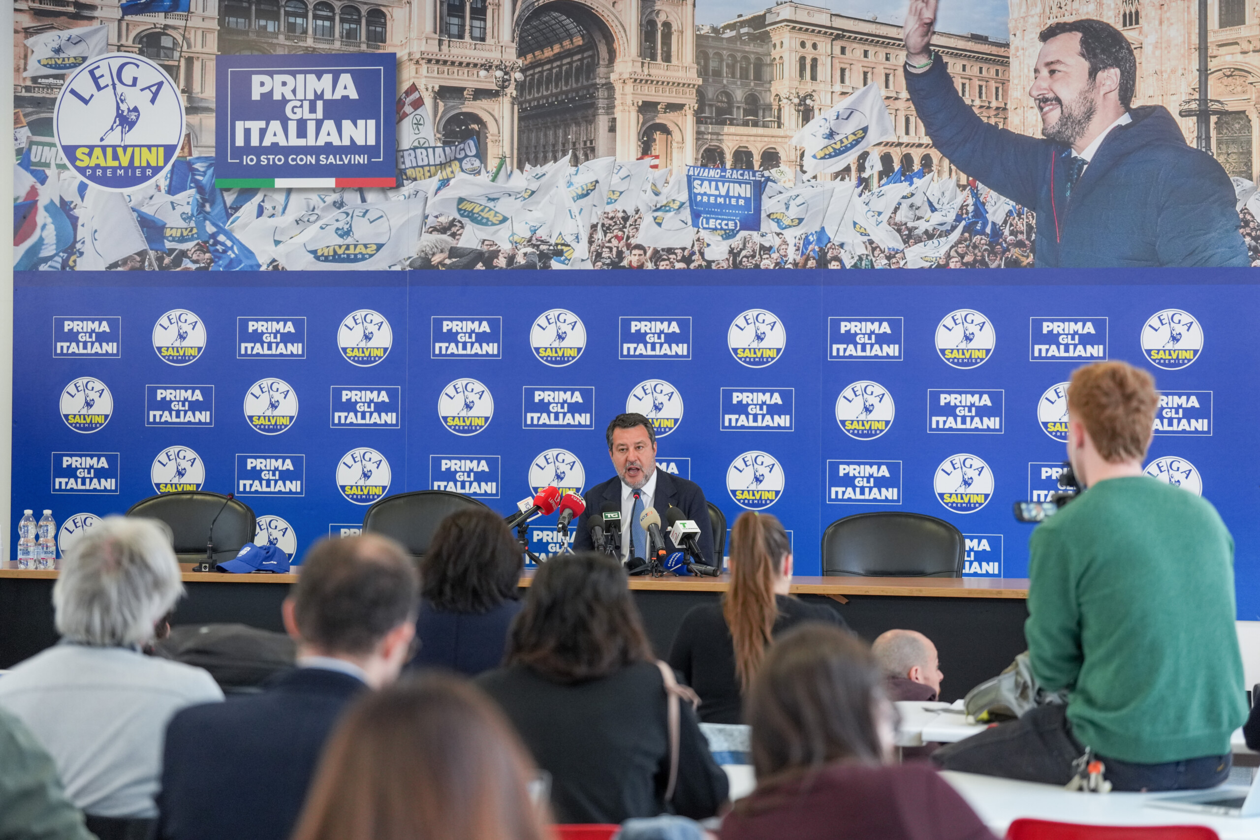 milan patriots march gets underway led by a tractor and a banner reading masters in our own home scaled