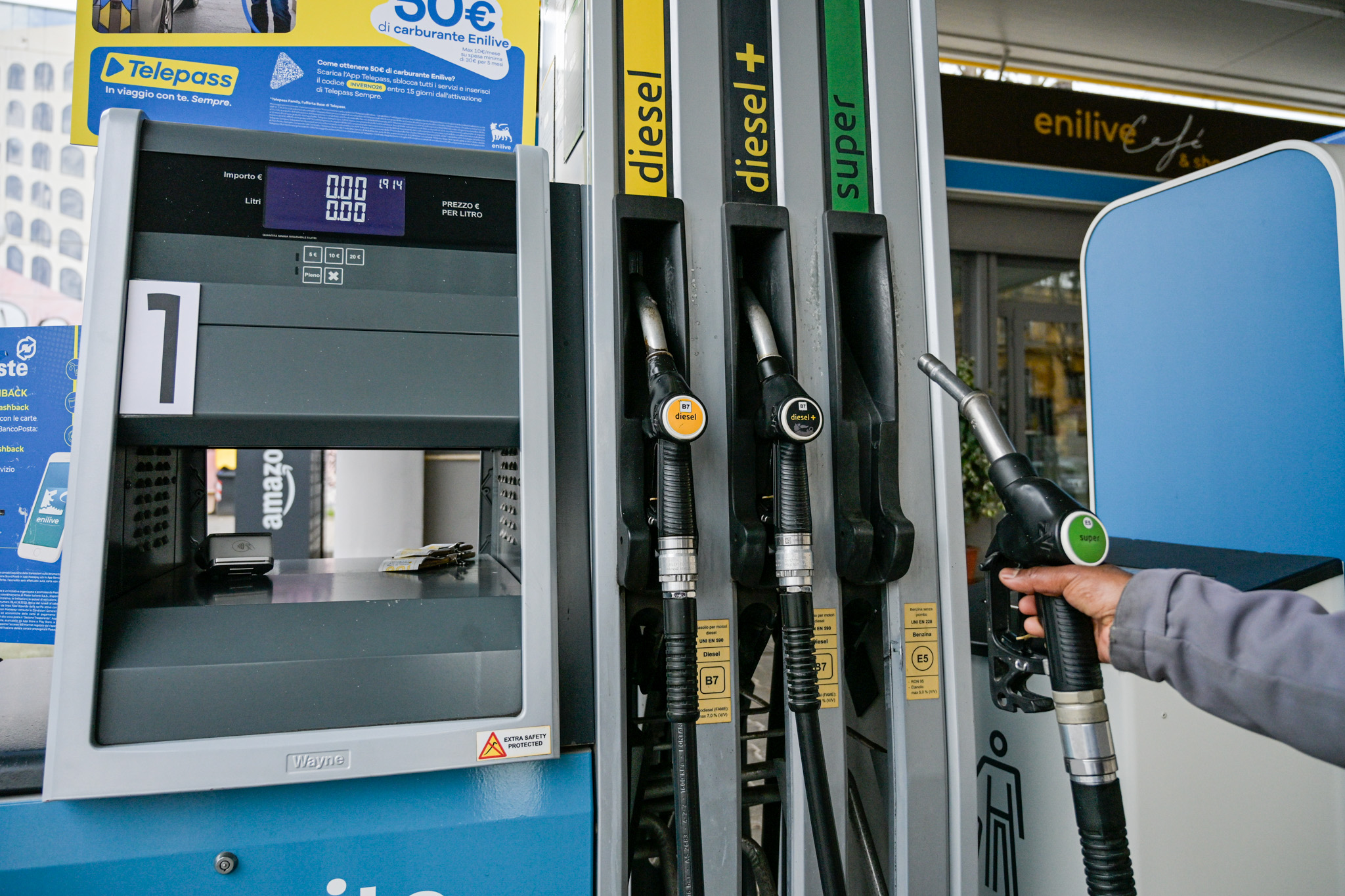fuel average self service price for petrol at e1 890 per litre diesel at e2 047